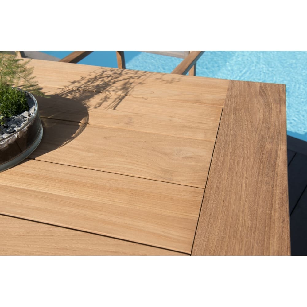 Mesa de jardín de madera de teca 6/8 personas de 220x100 cm - Maisons du Monde