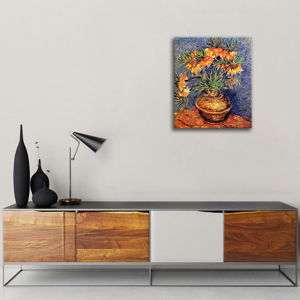 Tableau - Fritillaries, Couronne Impériale, Van Gogh 50x60cm - Maisons du Monde