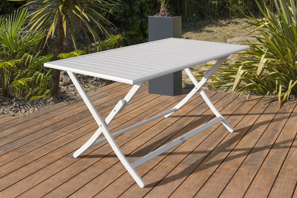 Mesa de jardín plegable de aluminio