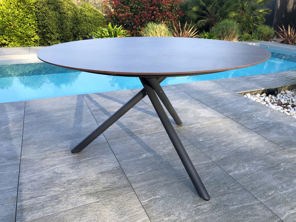 Mesa redonda de jardín de aluminio