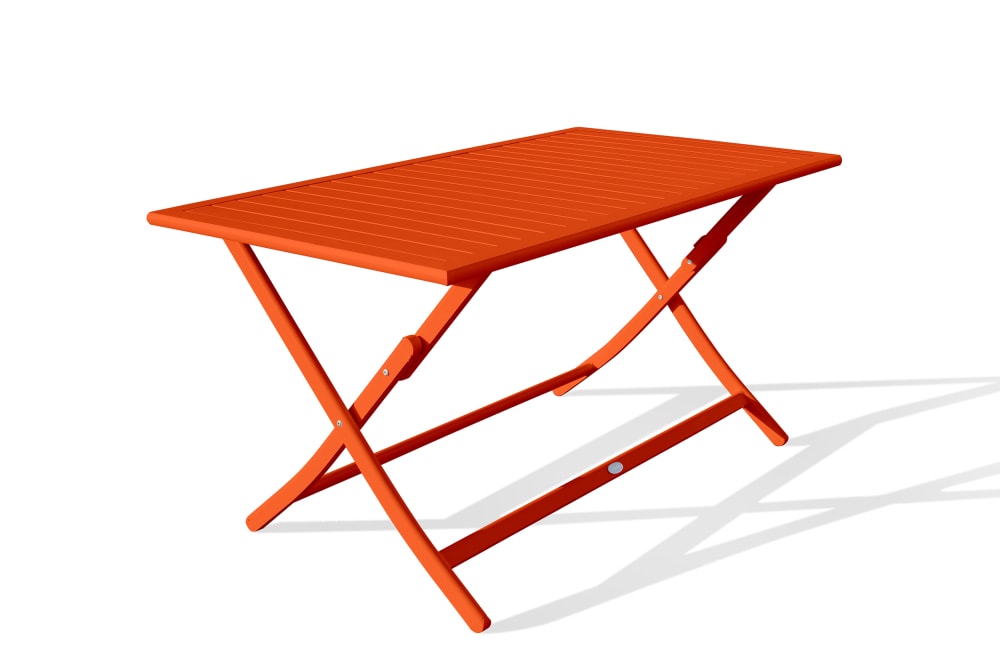 Table de jardin pliante en aluminium orange
