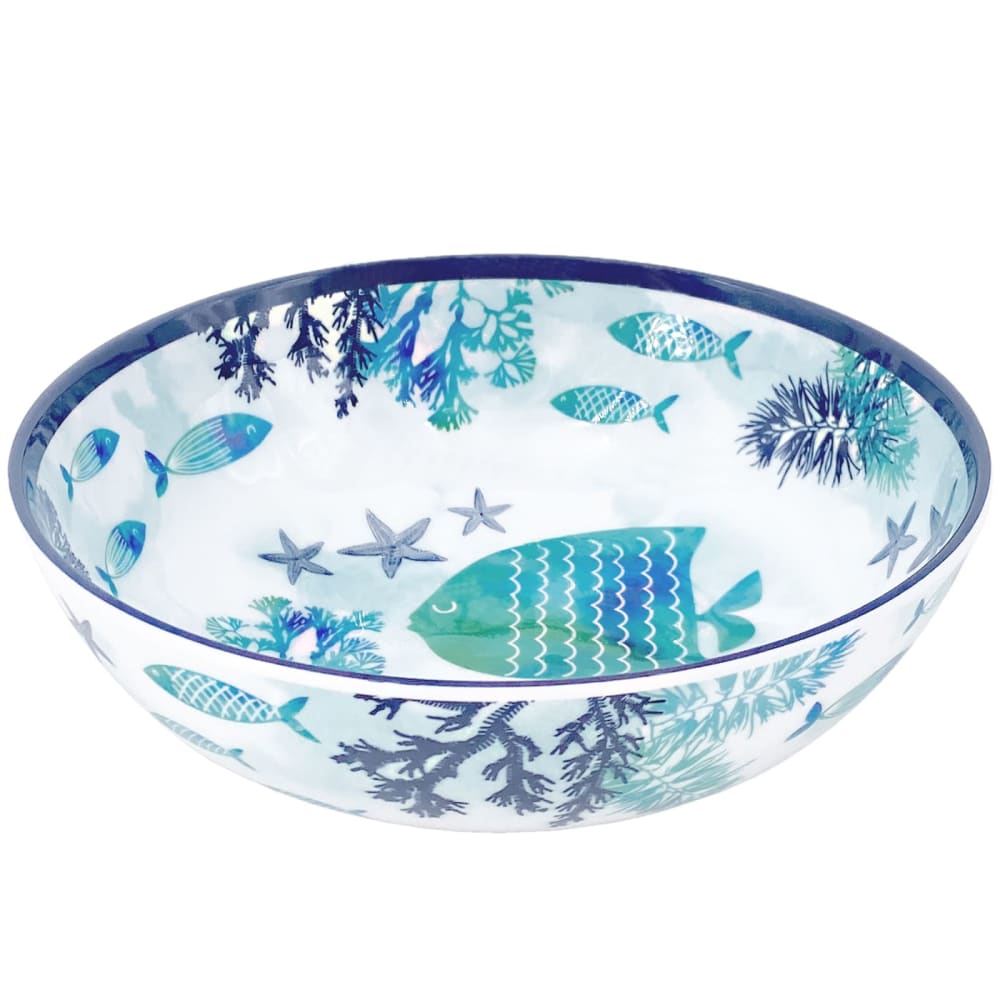 Assiette creuse en mélamine en imprimé marin 19 cm