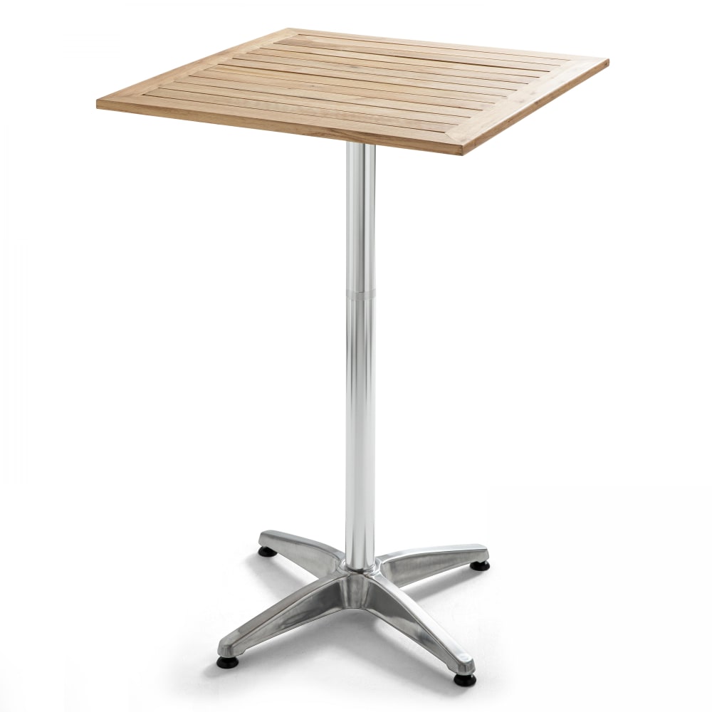Table haute mange debout carrée en aluminium hauteur ajustable