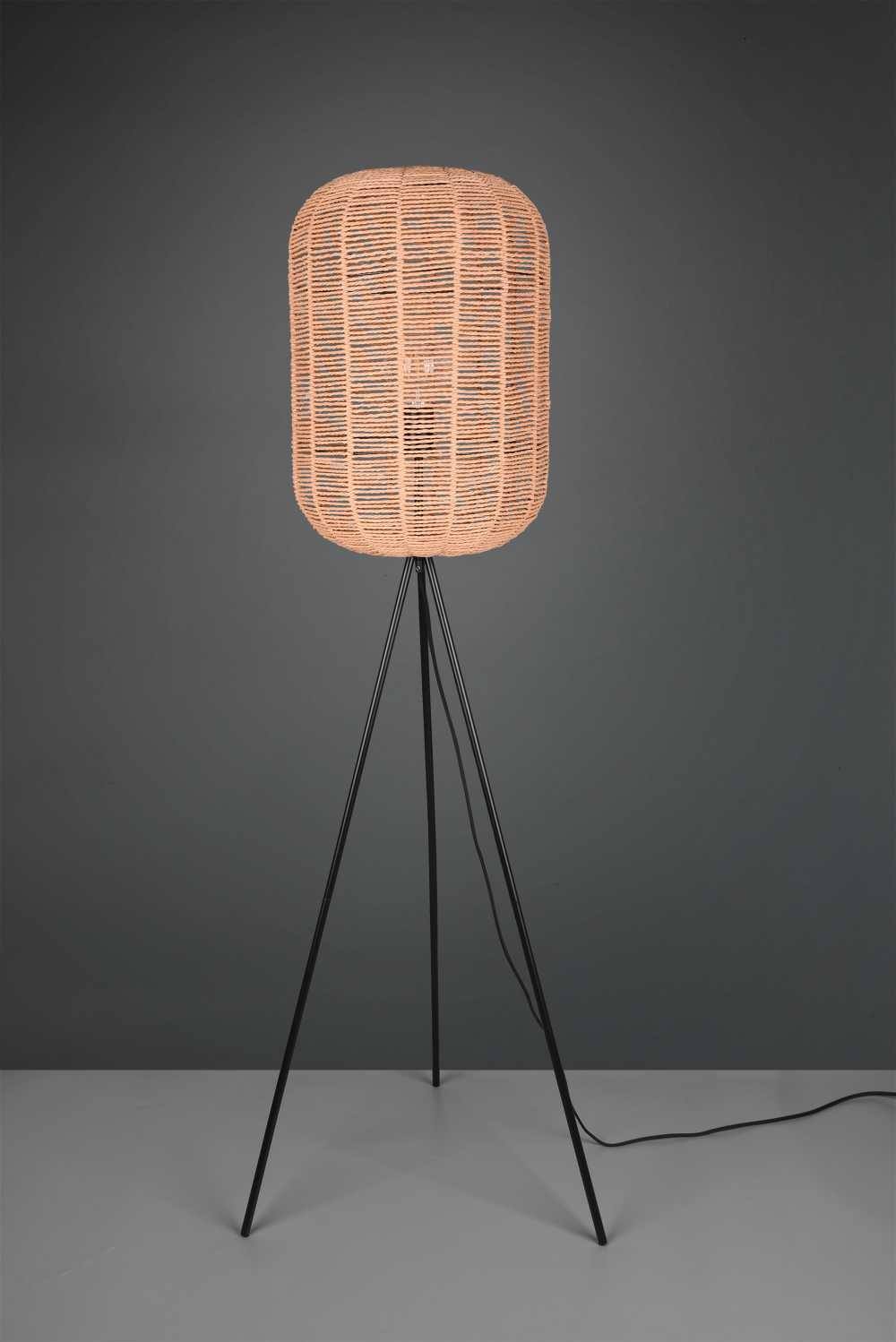 Lampadaire 1xe27 noir et naturel - Maisons du Monde