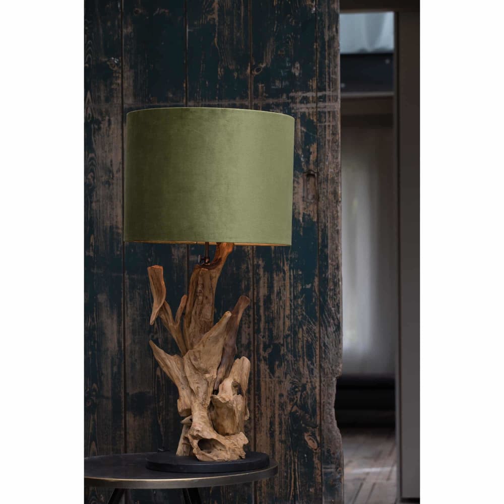 Pied de lampe bois brun ø25cm — vue 3