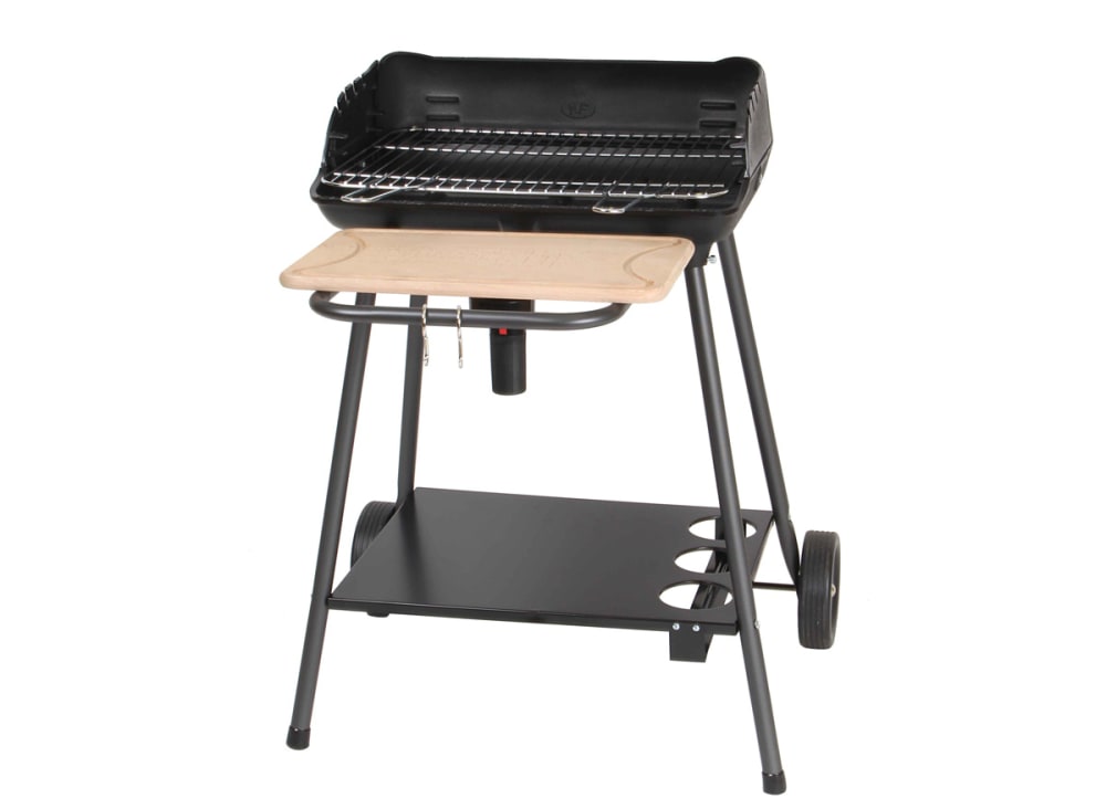Barbecue à charbon de bois avec fonction rôtissoire métal noir