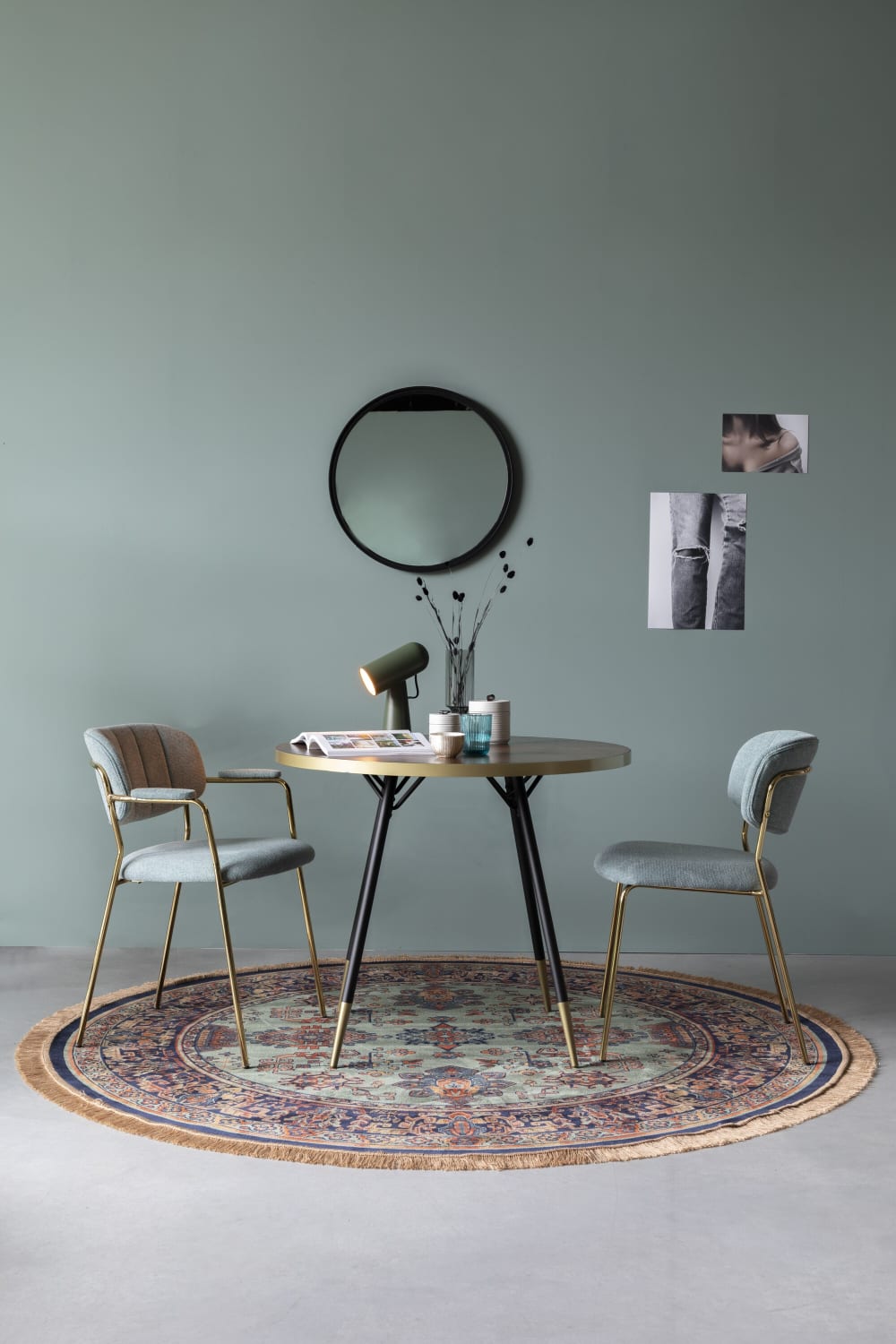 Tapis en tissu vert 200x200 cm — vue 3