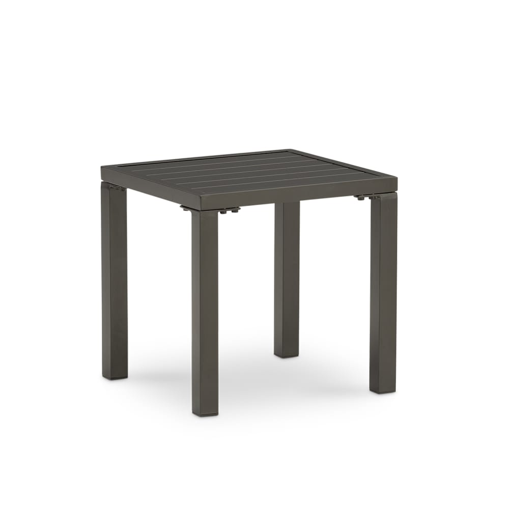 Mesita auxiliar de jardín de aluminio marrón