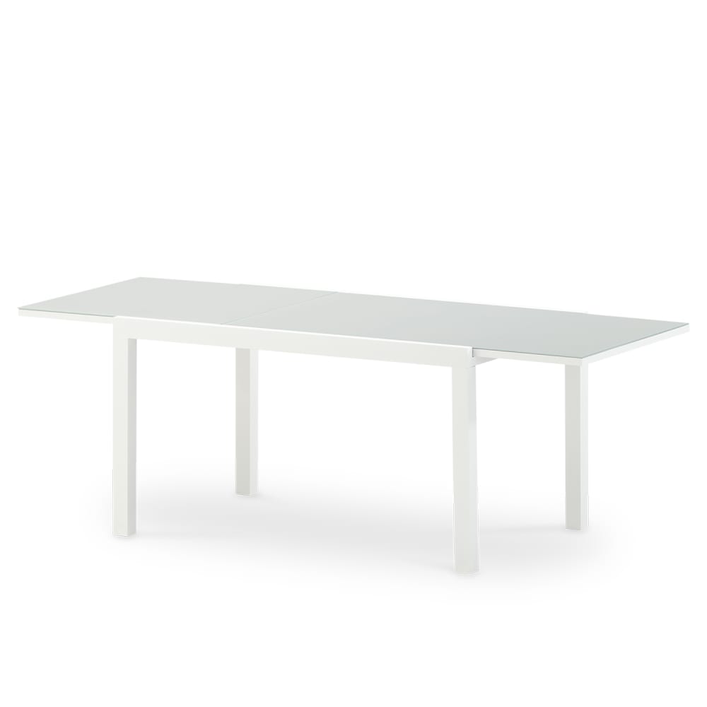 Table de jardin en aluminium blanc 215/135×90 cm