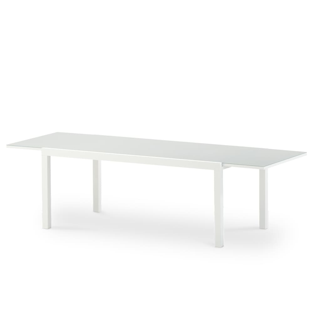 Mesa de jardín aluminio blanco 260/180×100 cm