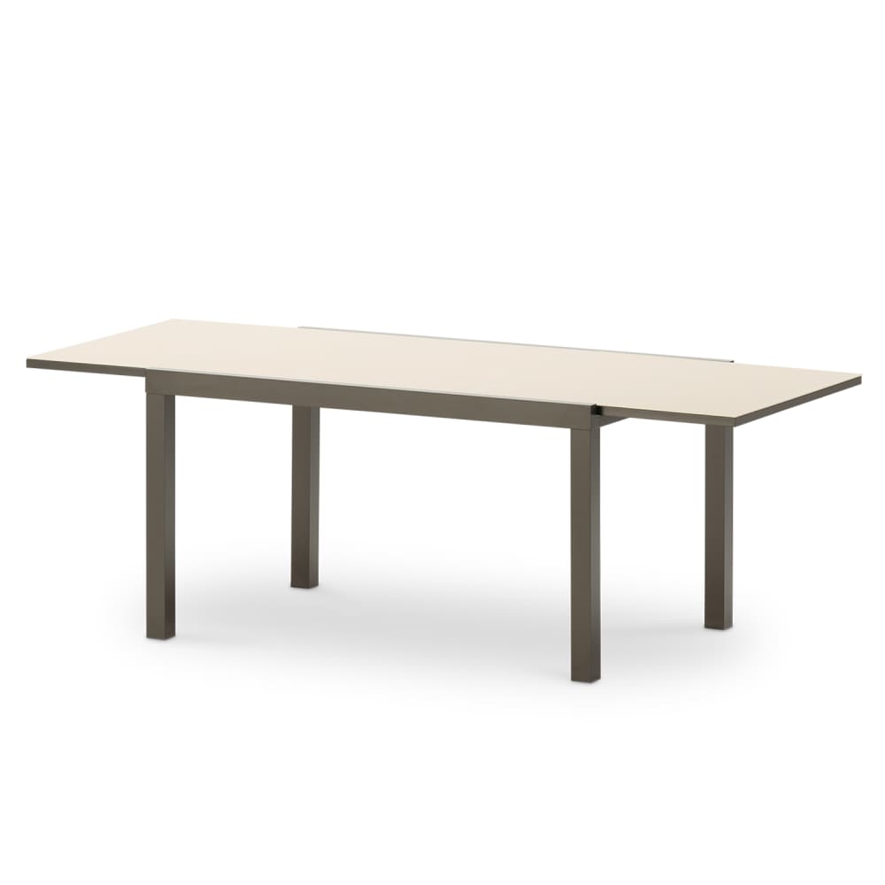 Table de jardin en aluminium marron 215/135×90 cm