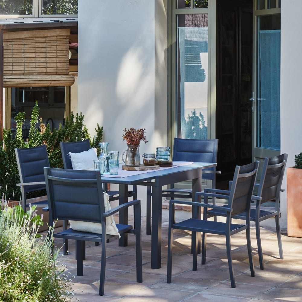 Tavolo da giardino in alluminio antracite 160/80×80 cm - Defora