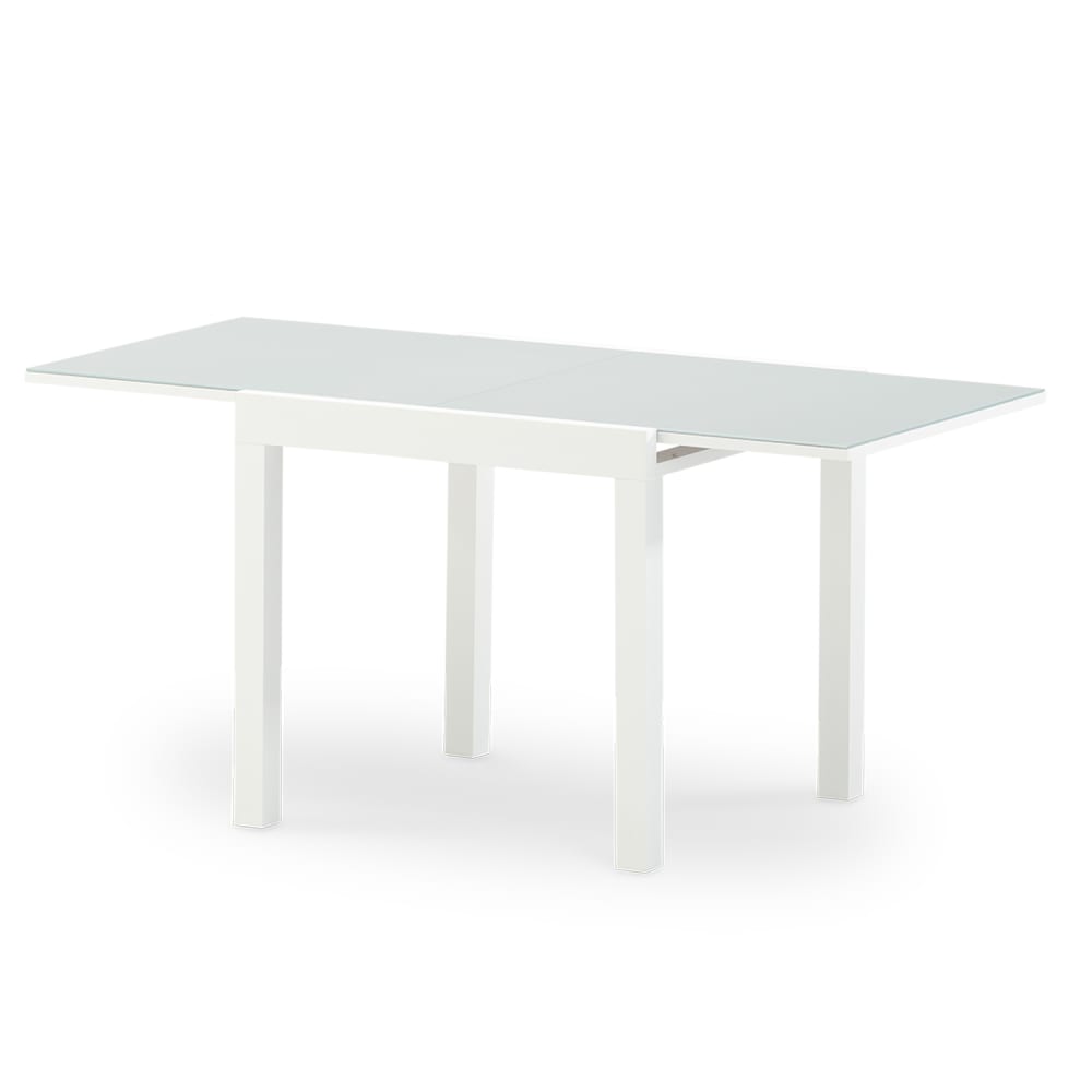 Mesa de jardín aluminio blanco 160/80×80 cm