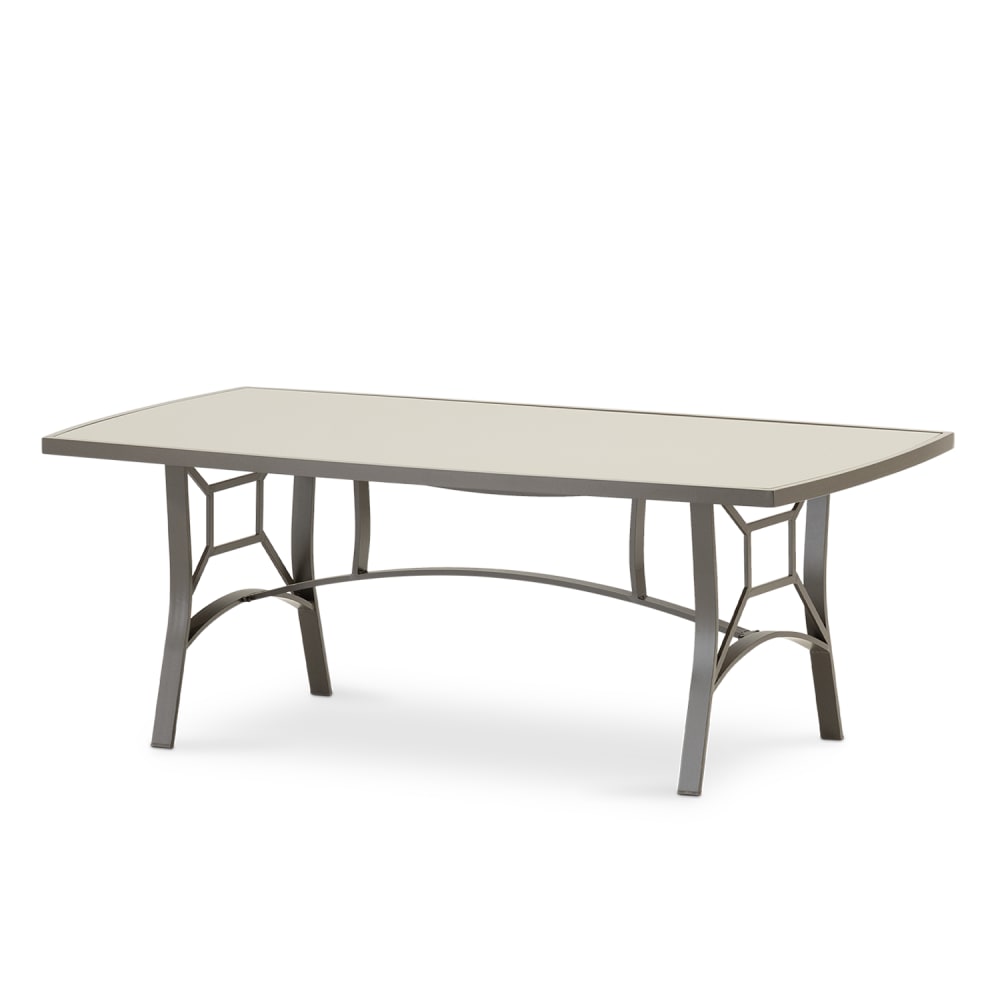 Table de jardin en aluminium et verre trempé 185×100 cm