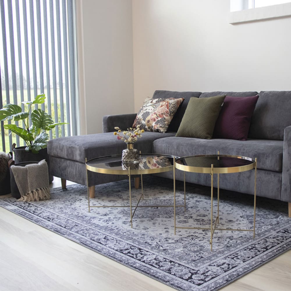 Table basse en verre et métal ø48xh48cm - laiton - Maisons du Monde