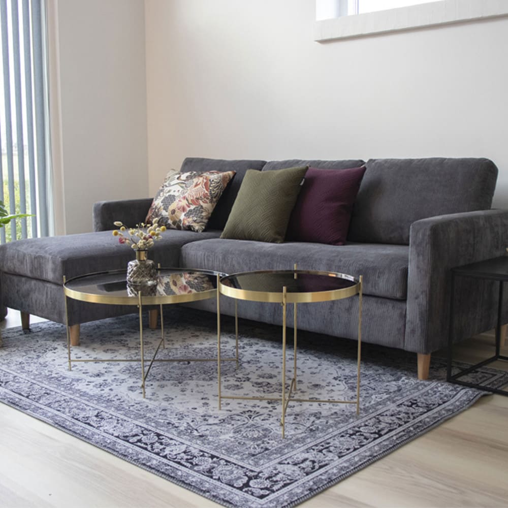 Table basse en verre et métal ø70xh40cm - laiton - Maisons du Monde