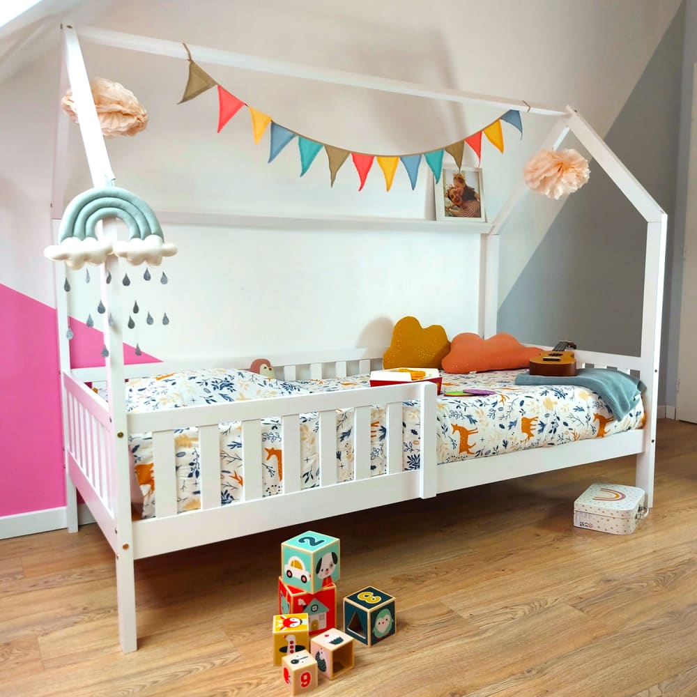 Lit cabane pour enfant 190x90cm blanc