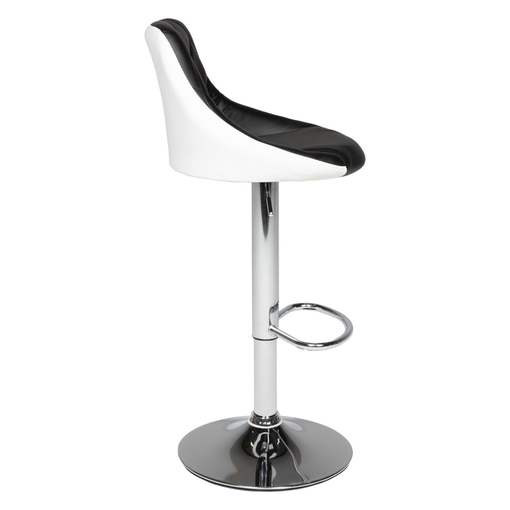 Tabouret de bar en simili cuir noir et blanc - Maisons du Monde
