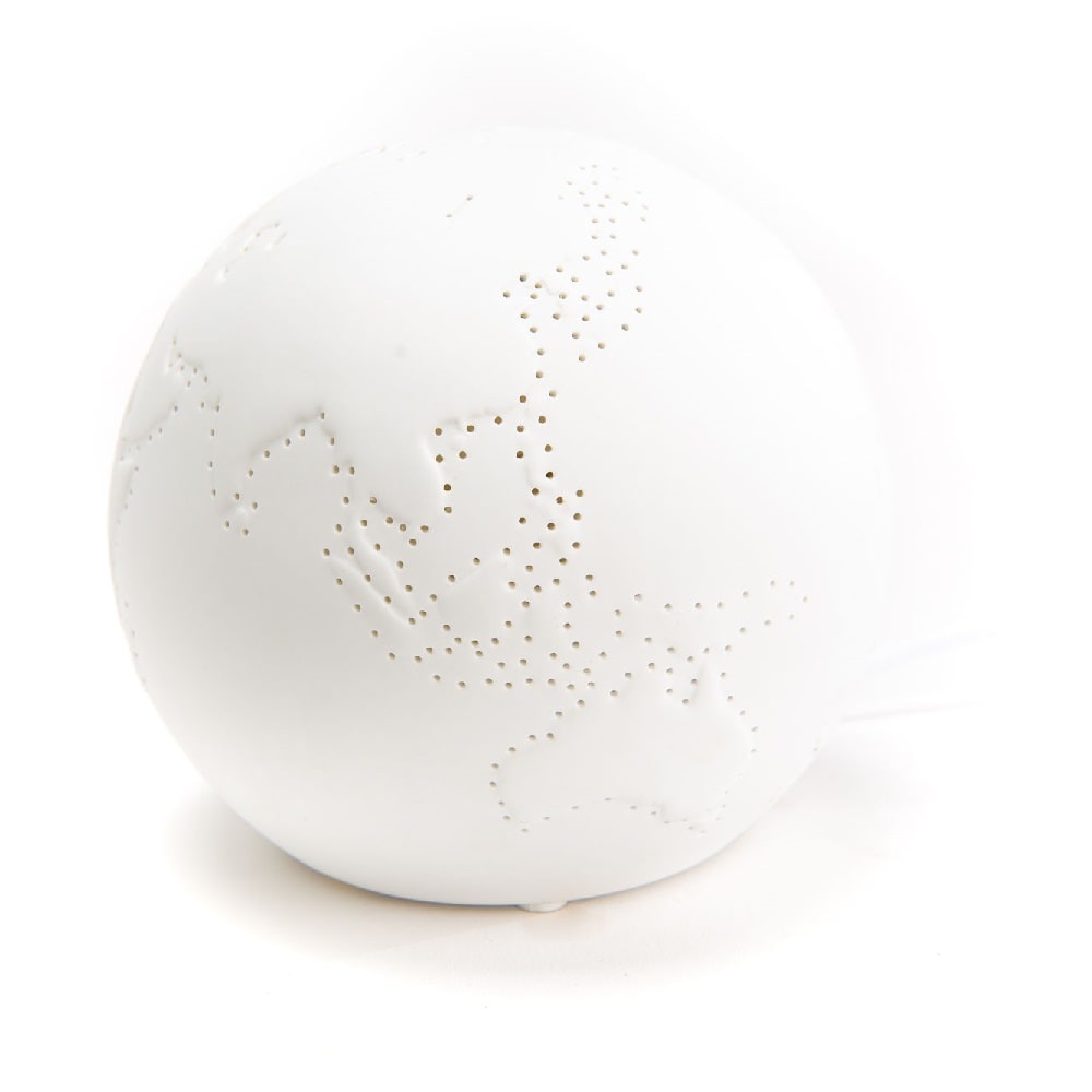 Lampe monde à poser en porcelaine