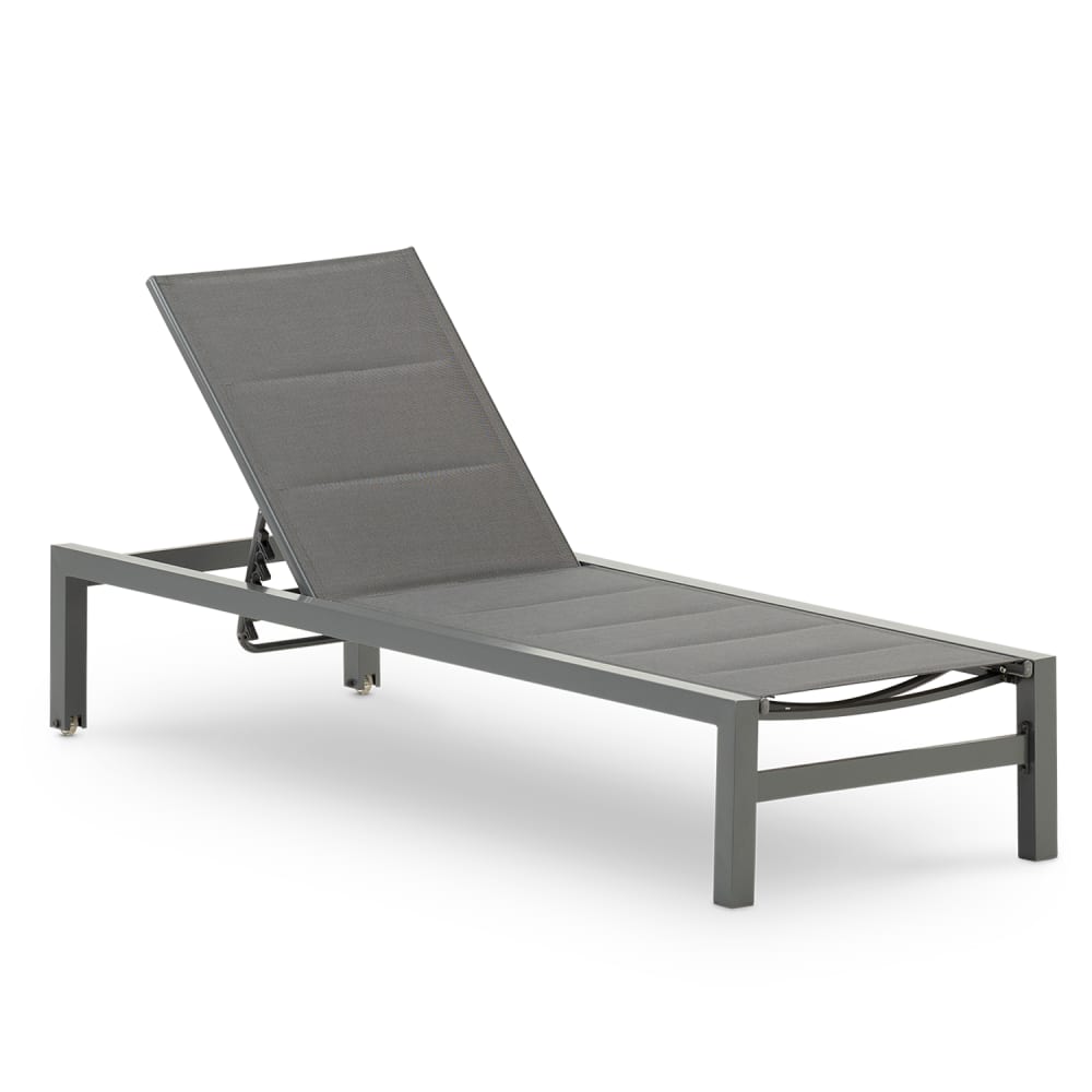 Chaise longue avec structure droite grise aluminium anthracite