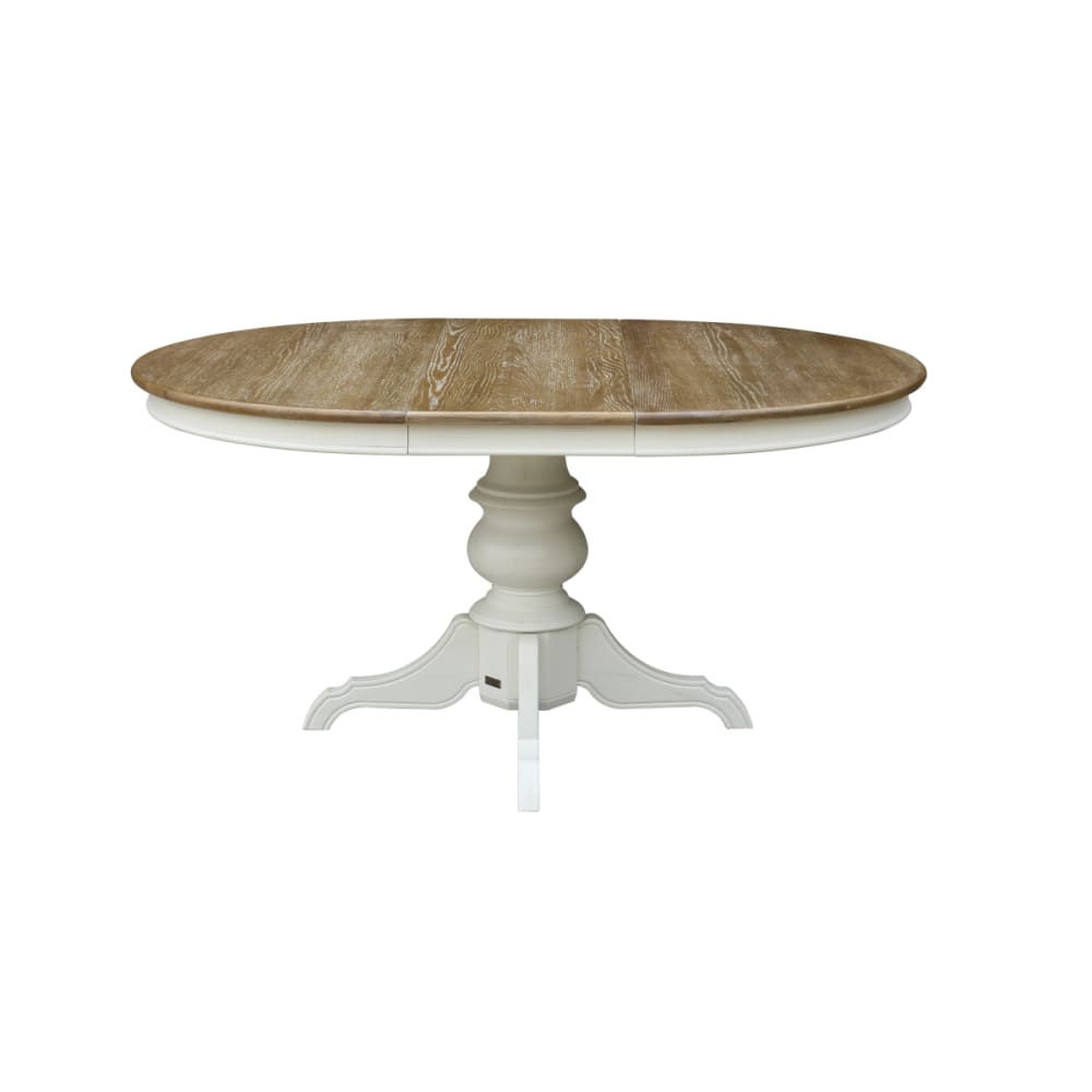 Table ronde en chêne - couverts