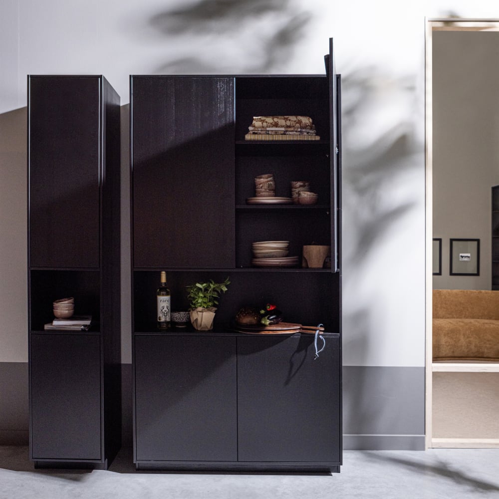 Buffet/armoire - bois - noir - 210x40x40 - woood - finca - Maisons du Monde
