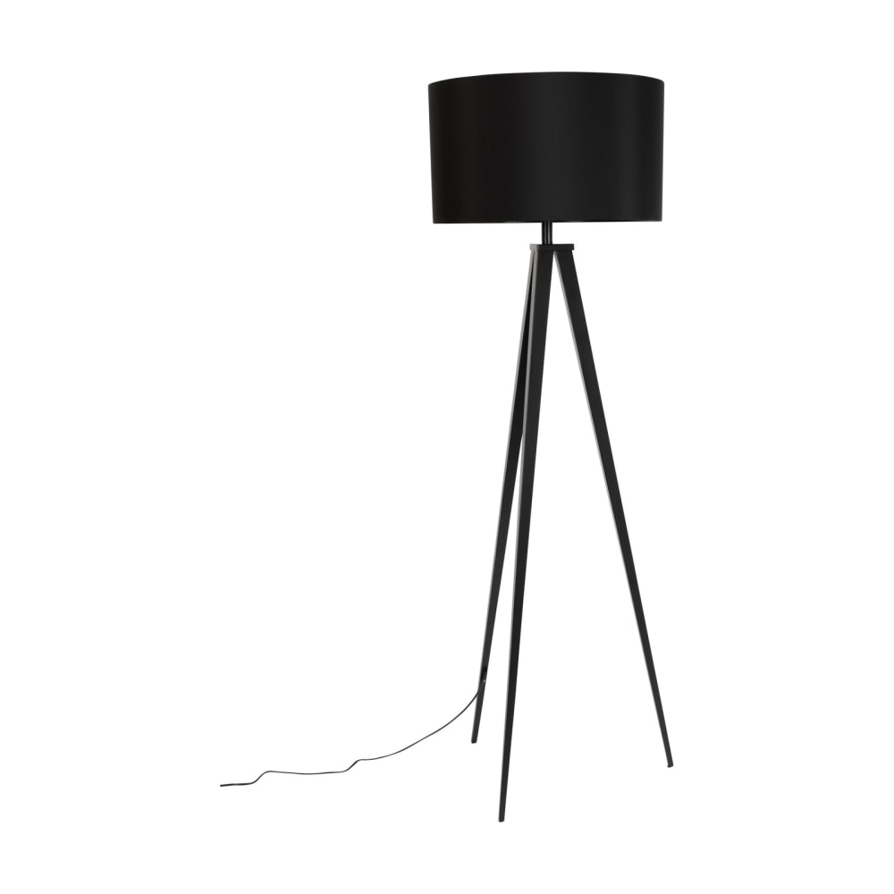 Lampadaire trépied en métal noir