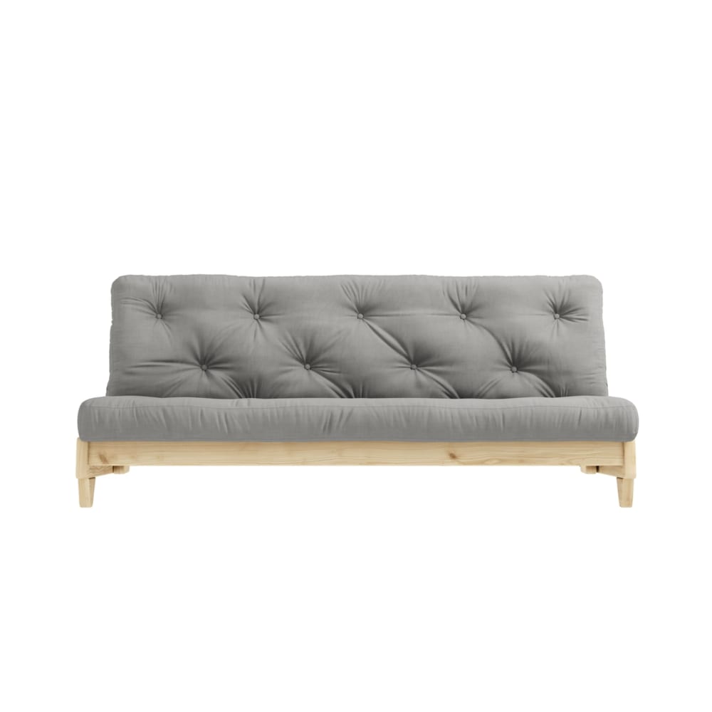 Banquette ajustable en pin massif matelas futon anthracite 140x200