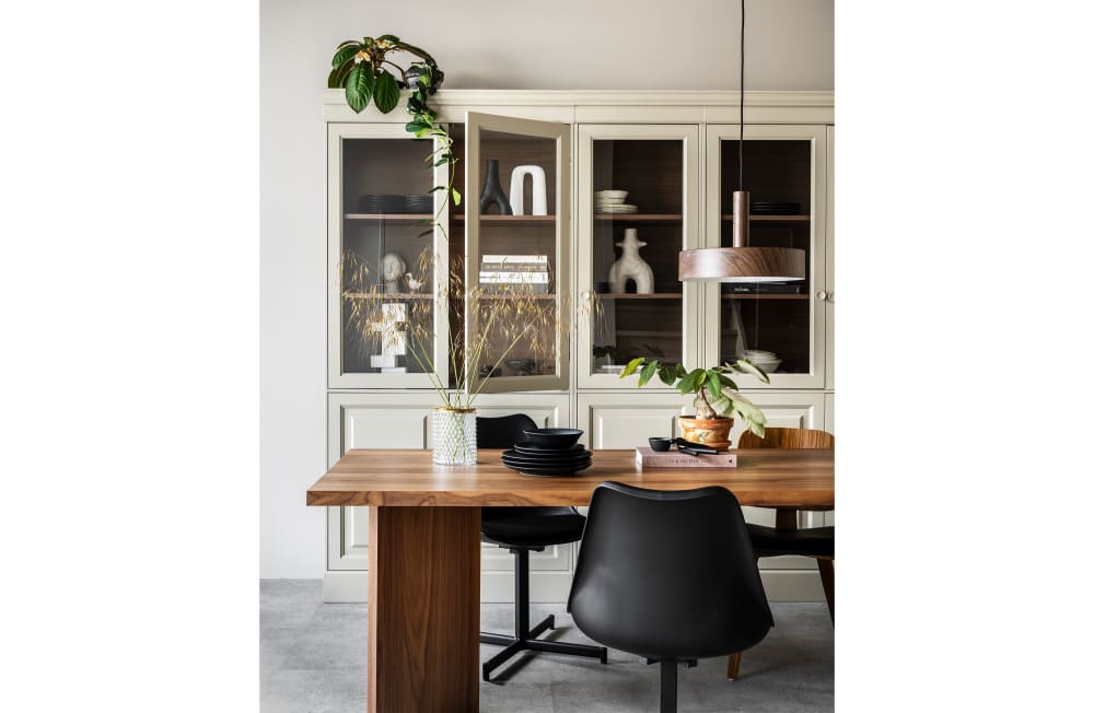 Cabinet 4 portes en bois gris - Maisons du Monde