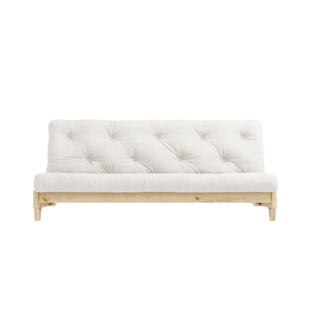 Banquette ajustable en pin massif matelas futon naturel 140x200