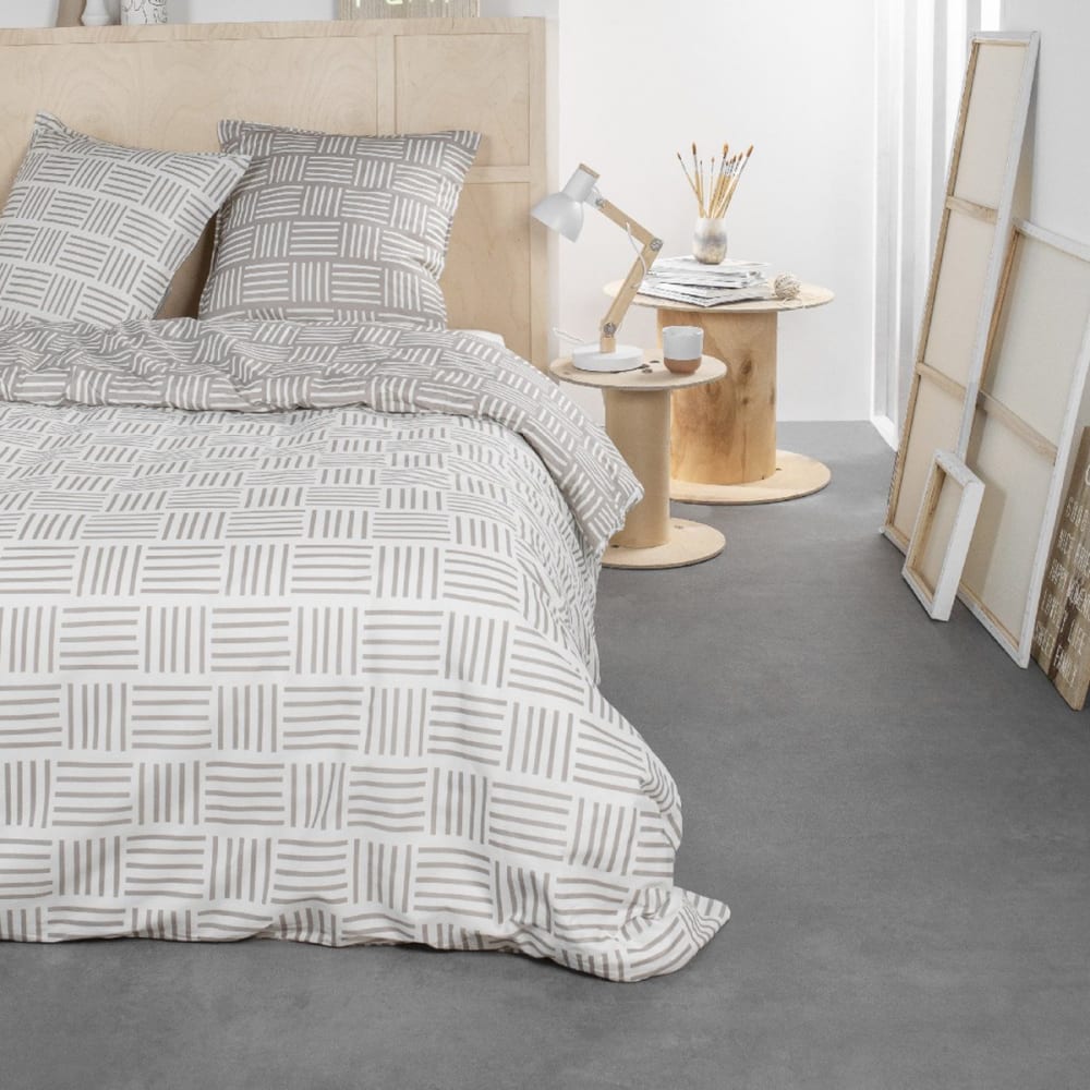 Today Housse de couette 220x240 + 2 taies style classique chic Beige Certifié Oeko-Tex Coton
