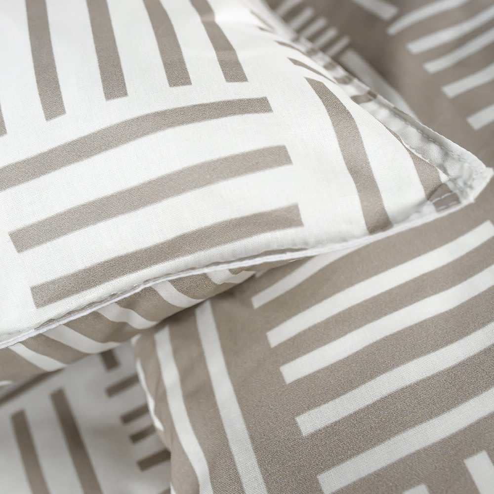 Parure de lit 2 personnes imprimé en coton beige 240x260cm - Maisons du Monde