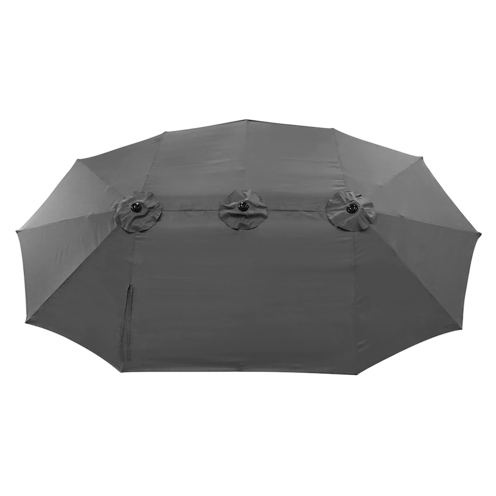 Parasol double ovale 2,7x4,6m en acier et toile gris - Maisons du Monde