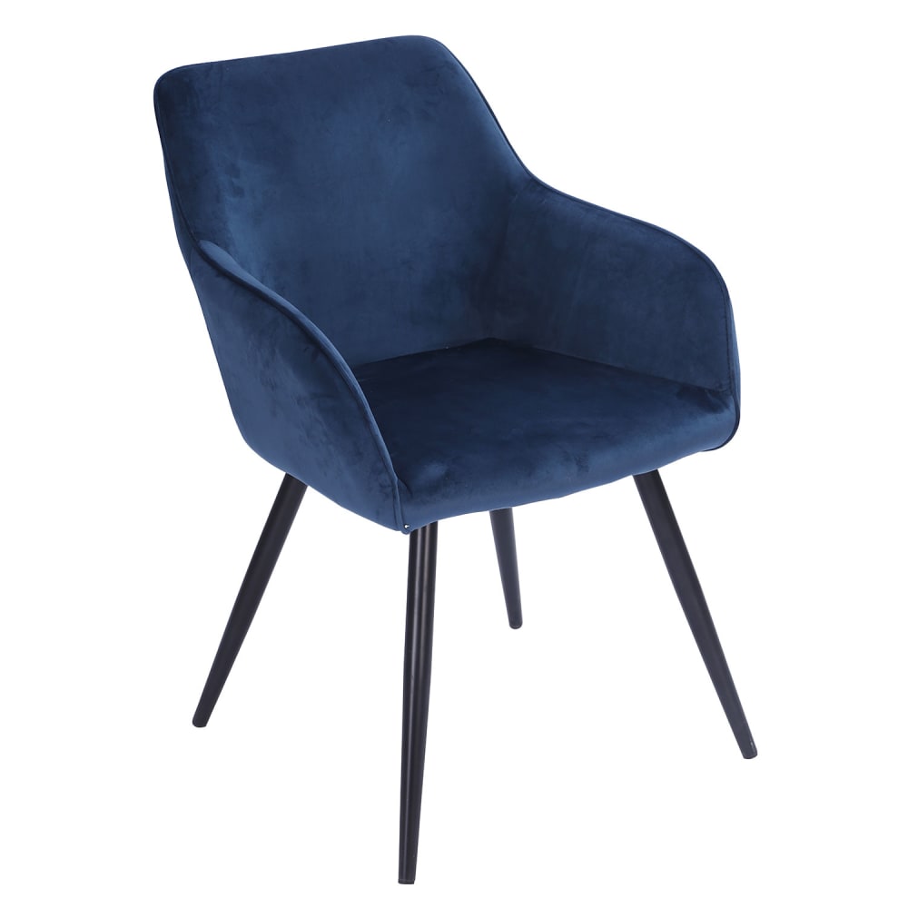Chaise style vintage en velours bleu