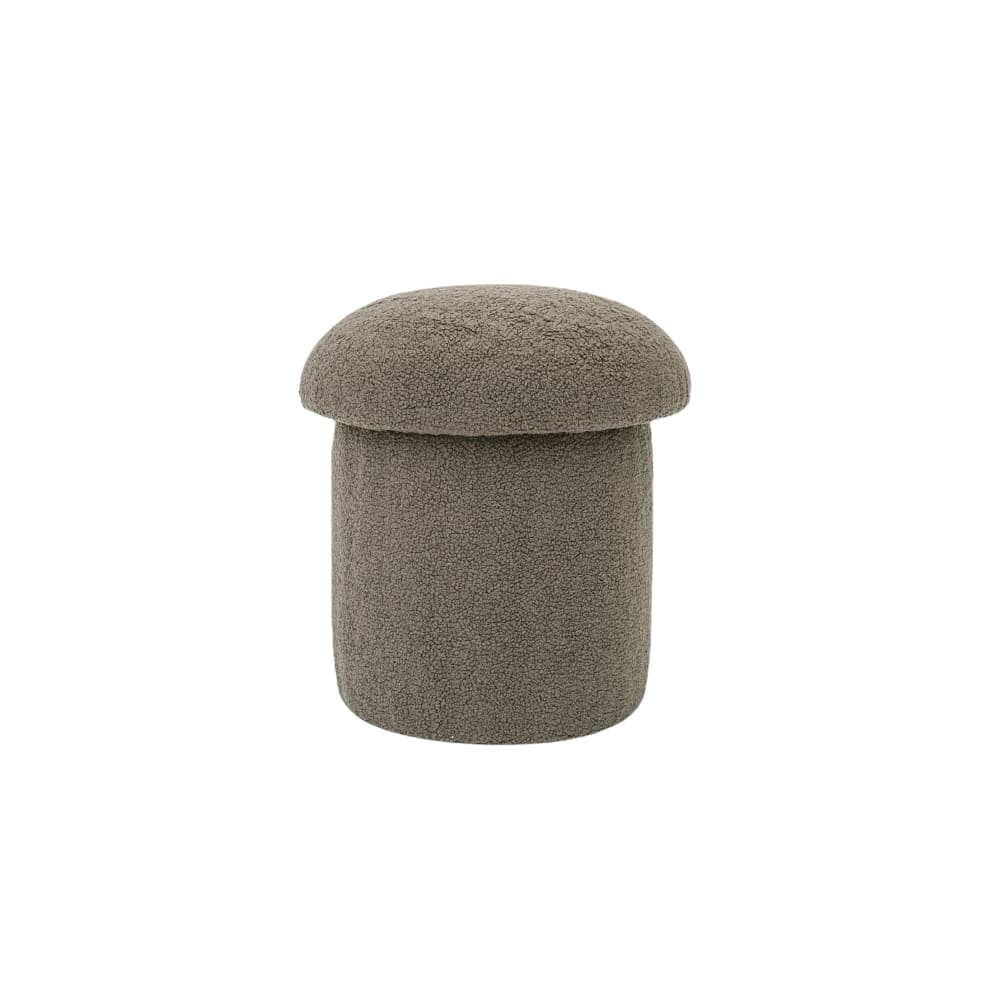 Pouf a forma di fungo in tessuto bouclé marrone - Modello Contemporaneo - Tessuto