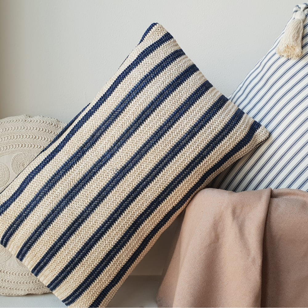 Cojín marinero falso yute azul 50x30 - Maisons du Monde