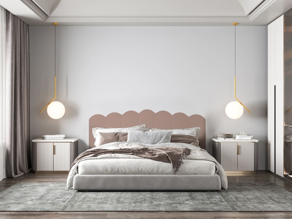 Testiera tappezzata in velluto rosa 160x74 cm - RNT by Really