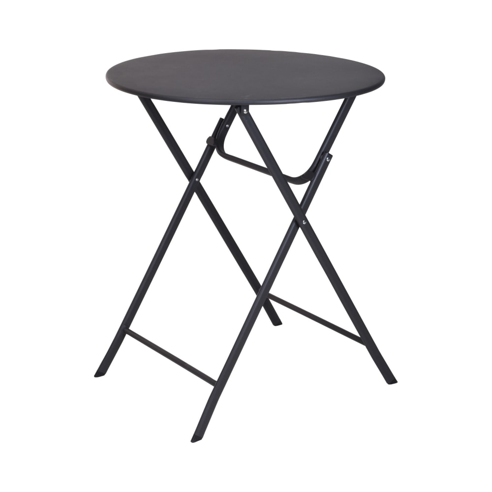 WADIGA Table de jardin ronde en métal gris anthracite. Dimensions: 60x60x70.5cm Couleur: gris anthracite Matière: Métal