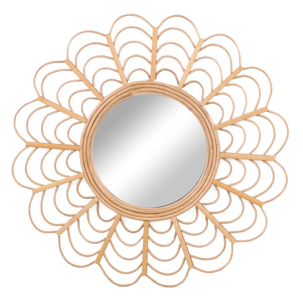 Miroir rotin et bambou D51cm