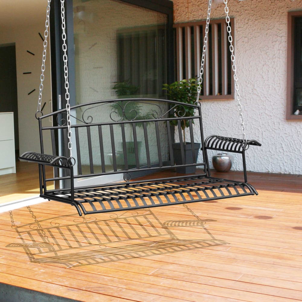 Banc suspendu 2 places métal noir