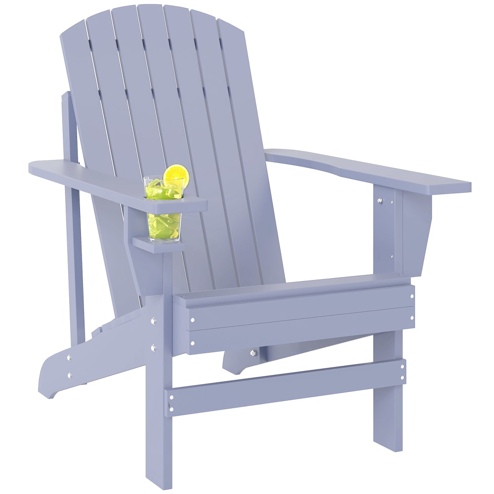 Fauteuil de jardin porte-gobelet intégré bois de sapin traité gris