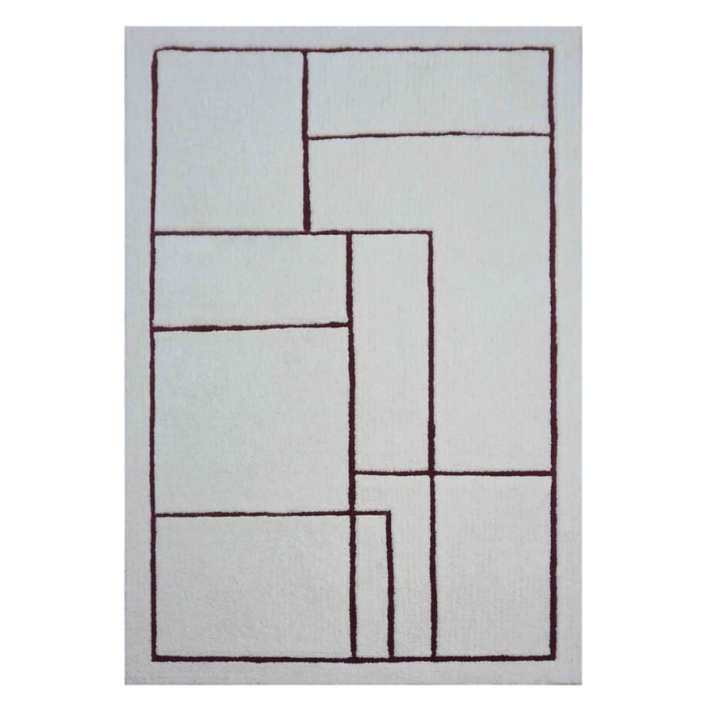 Alfombra de lana tejida a mano beige 160x230