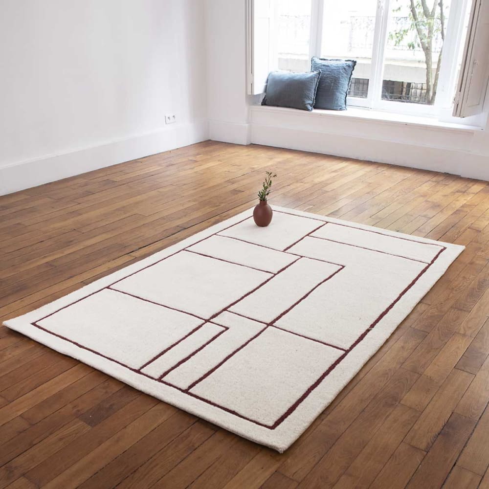 Tapis en laine tissé main à motifs — vue 3