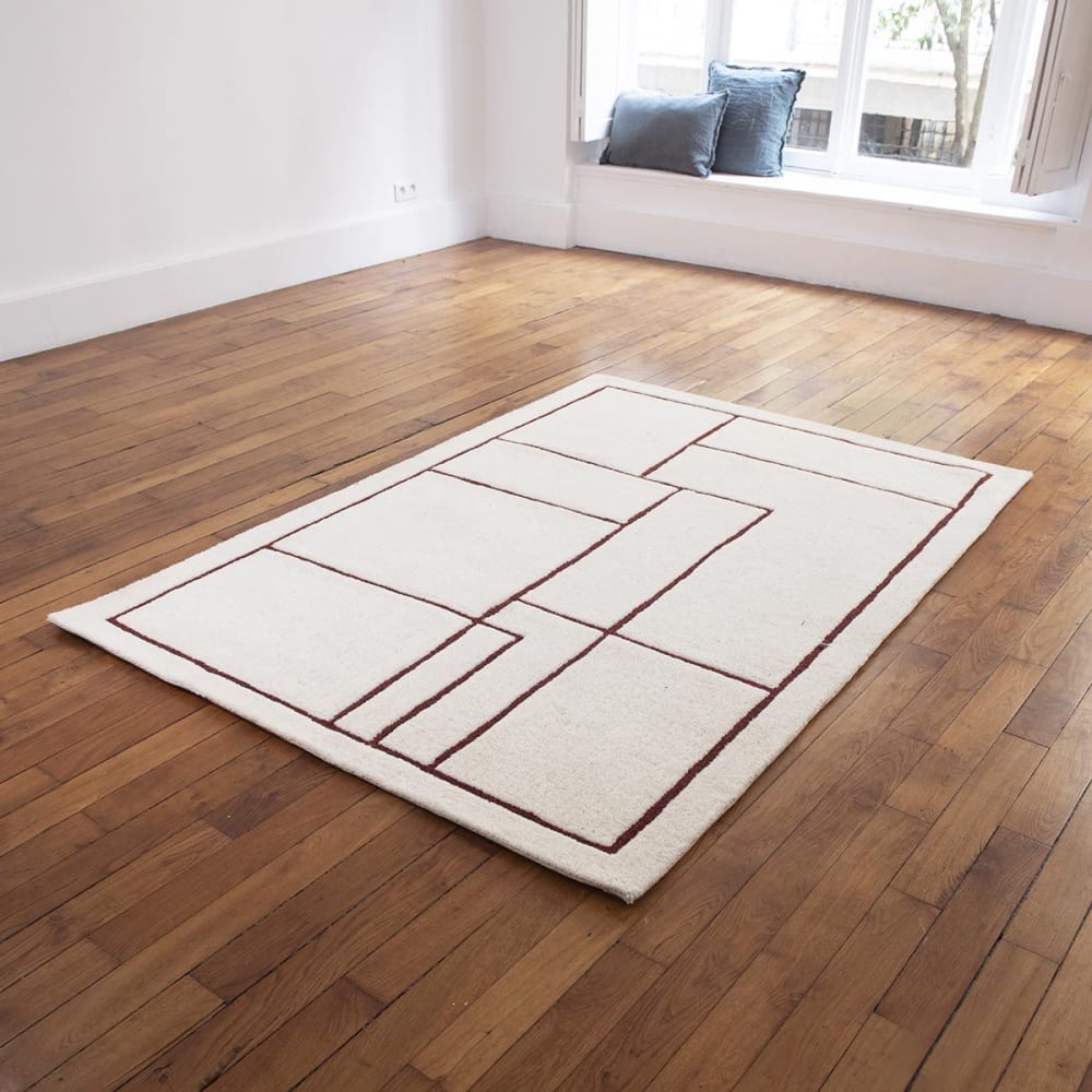 Tapis en laine tissé main à motifs — vue 4