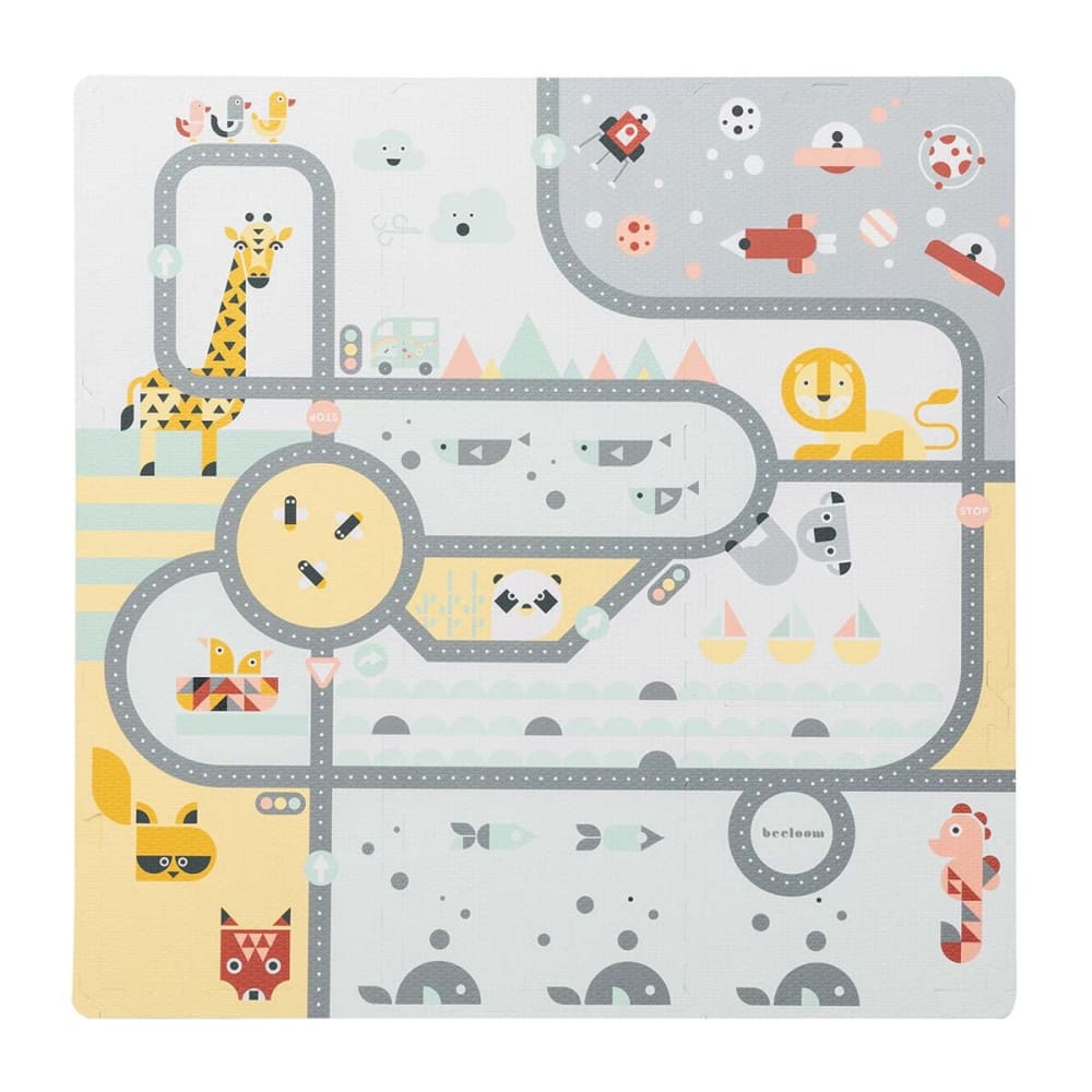Beeloom - Tapis de jeu pour enfants en vinyle gris