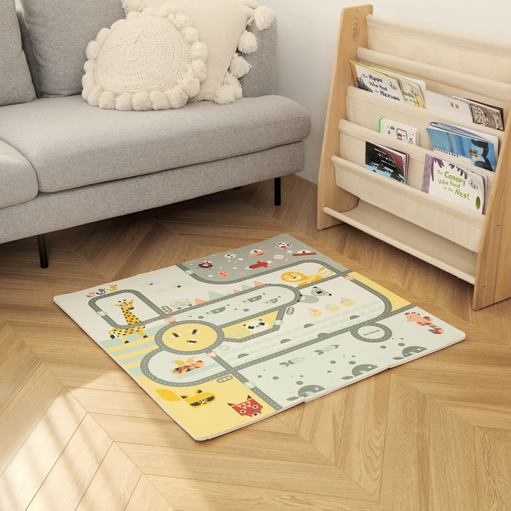 Tapis de jeu pour enfants en vinyle gris (Beeloom) - Image 1