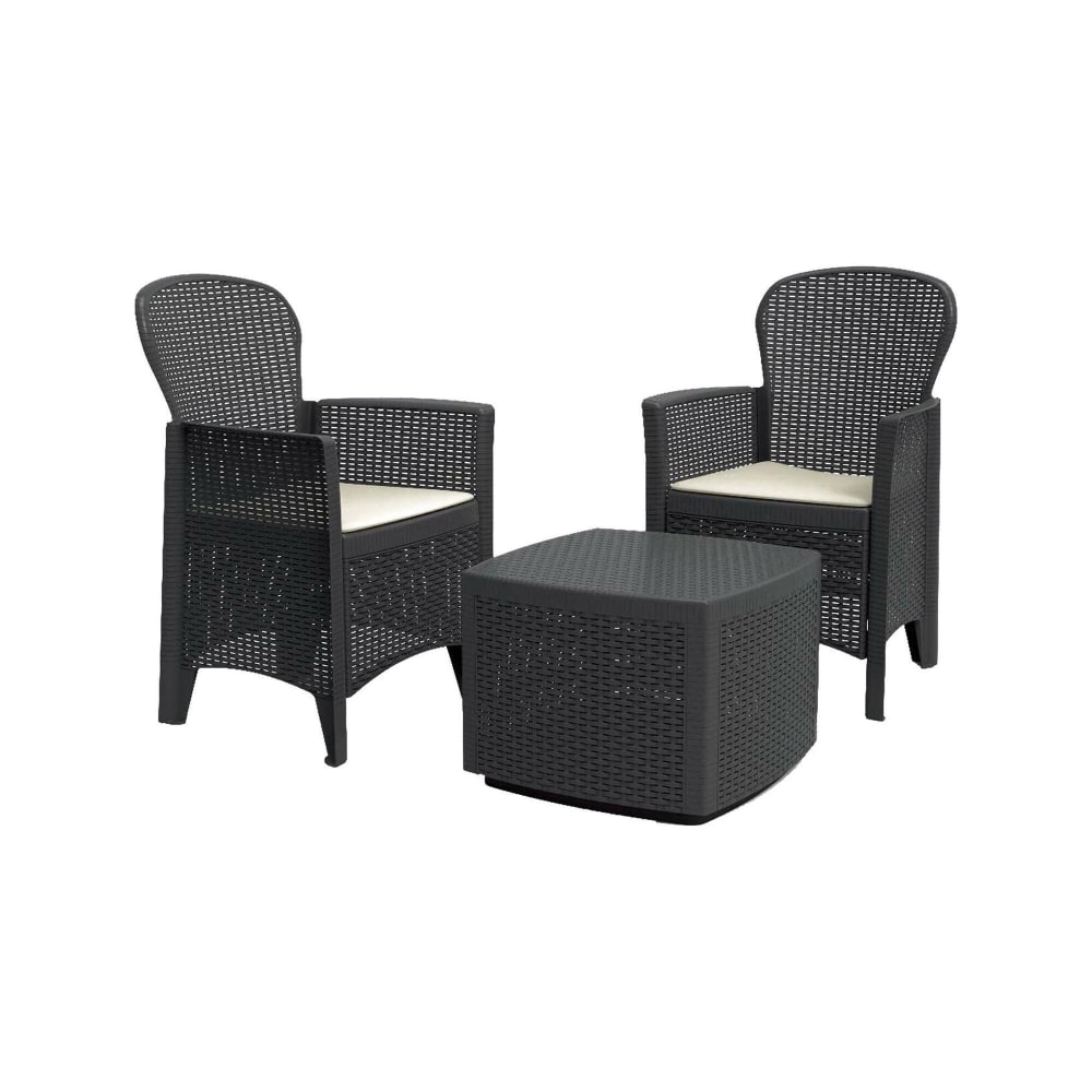 Set salon d'extérieur anthracite 59x57 cm
