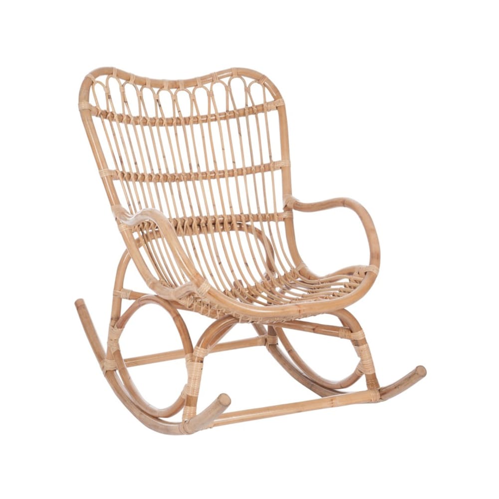 Fauteuil à bascule rocking chair en rotin naturel Fauteuil à bascule rocking chair en rotin naturel