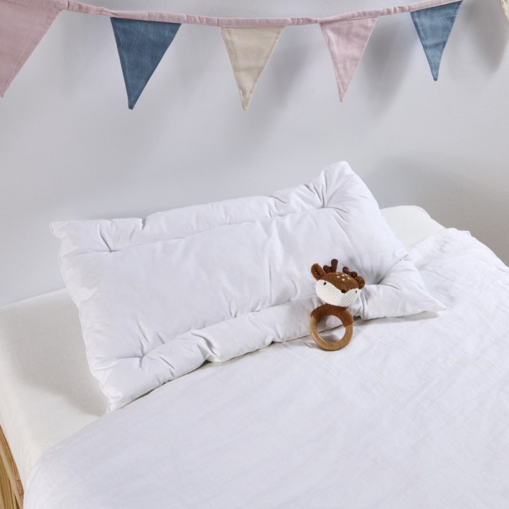 Oreiller bébé plat anti-acariens 40x60cm (Bleu Câlin) - Image 1