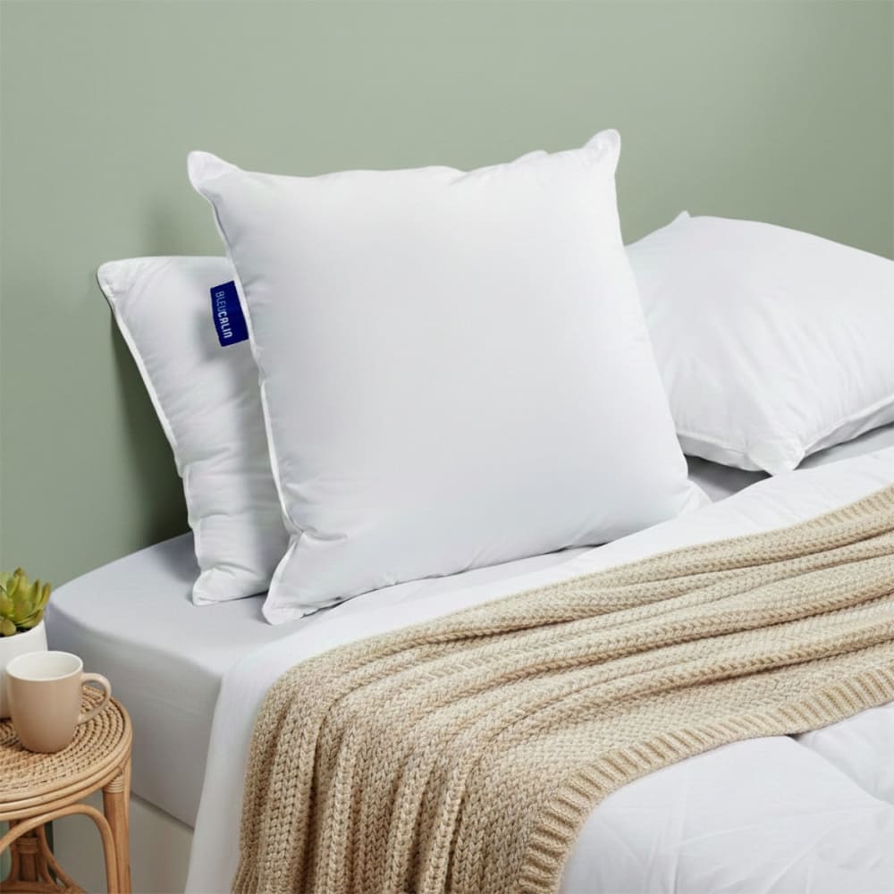 Bleu Câlin Oreiller souple 65x65cm Blanc Certifié Oeko-Tex Coton